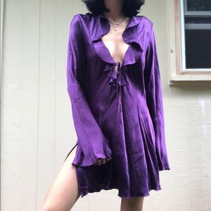 Vintage 100% Silk Flutter Dress XS-M